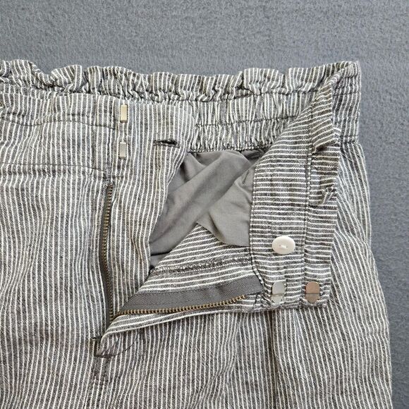 LOFT Women S Linen Blend High Rise Striped Pleated Straight Leg Pants - Picture 6 of 13